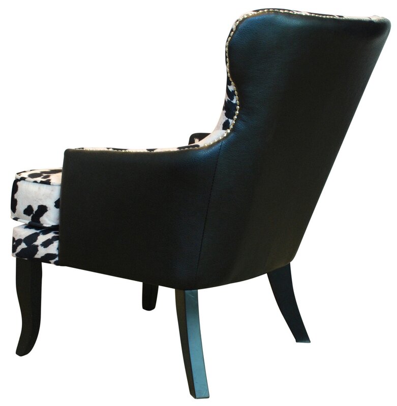 Nspire Faux Cowhide Accent Wingback Chair Reviews Wayfair   Faux Cowhide Accent Wingback Chair 